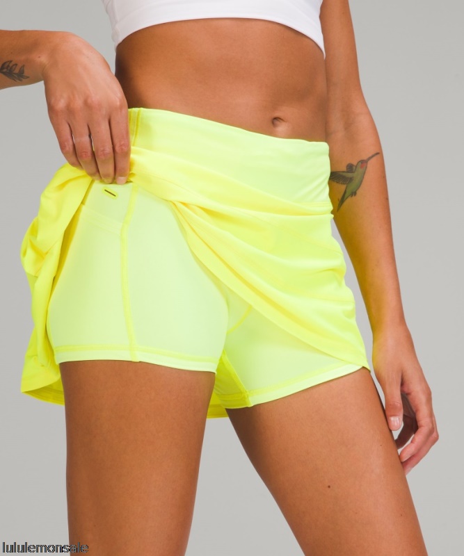 Lululemon Damen DELULU386 | Highlight Gelb Pace Rivale Rock Mit Mittlerer Leibhöhe